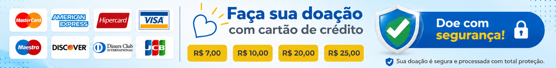 Faça sua doação com cartão de crédito